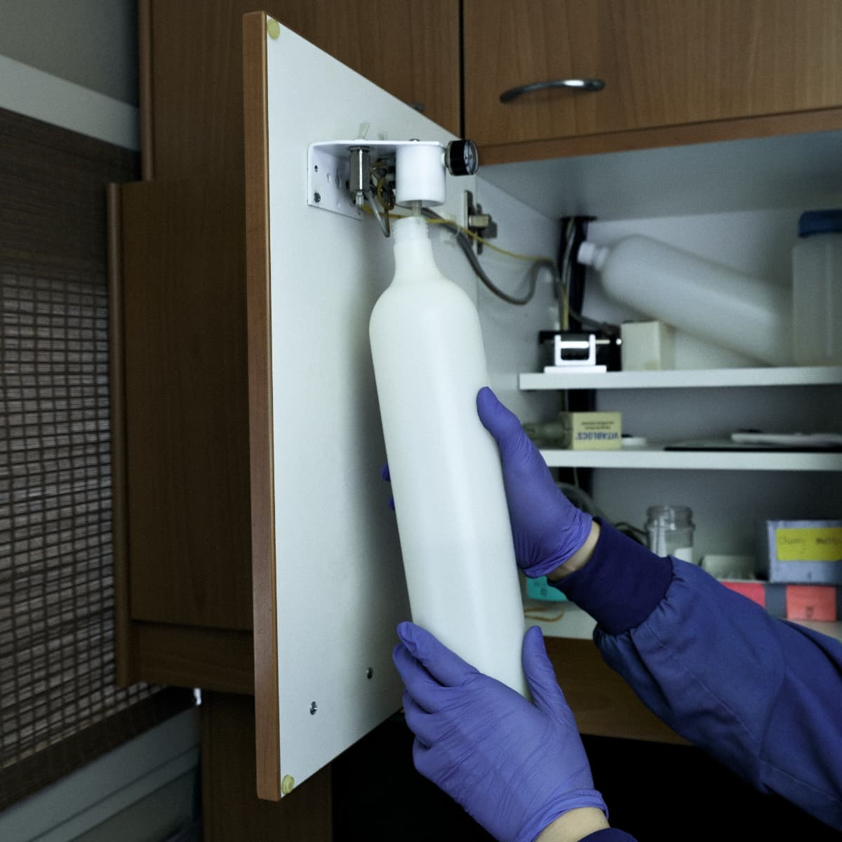 Running initial shock solution through dental waterlines